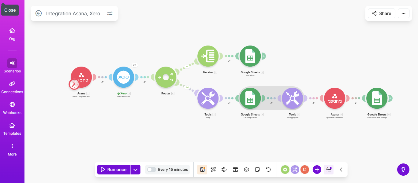 Xero Transaction Report Export to Asana workflow thumbnail
