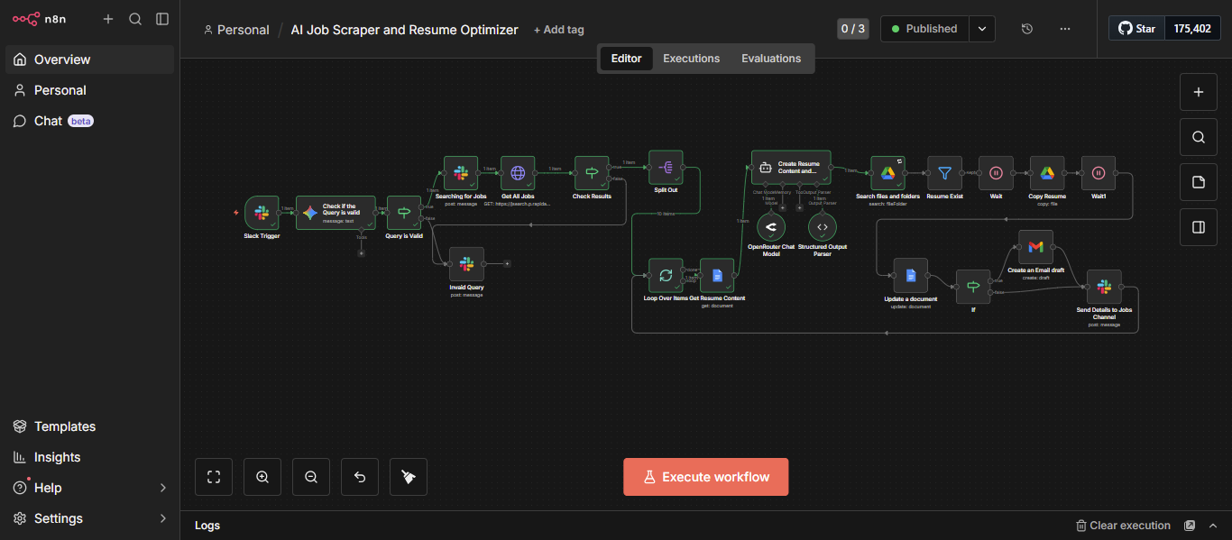 AI Job Scraper and Resume Optimizer workflow thumbnail